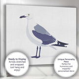 Minimalist Seagull Coastal Bird Illustration Canvas Wall Art Print Decor Picture Ready to Hang