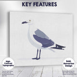 Minimalist Seagull Coastal Bird Illustration Canvas Wall Art Print Decor Picture Ready to Hang