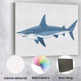 Blue Ocean Shark Natural History Illustration Canvas Wall Art Print Decor Picture Ready to Hang