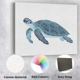Detailed Sea Turtle Marine Wildlife Illustration Canvas Wall Art Print Decor Picture Ready to Hang