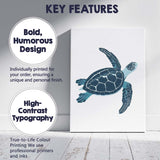 Swimming Sea Turtle Ocean Life Illustration Canvas Wall Art Print Decor Picture Ready to Hang