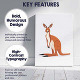 Minimalist Australian Red Kangaroo Wildlife Illustration Canvas Wall Art Print Decor Picture Ready to Hang