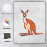 Minimalist Australian Red Kangaroo Wildlife Illustration Canvas Wall Art Print Decor Picture Ready to Hang