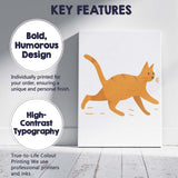 Cute Orange Ginger Tabby Cat Cartoon Illustration Canvas Wall Art Print Decor Picture Ready to Hang