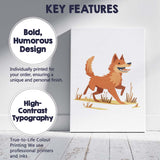 Cute Smiling Fox Woodland Animal Illustration Canvas Wall Art Print Decor Picture Ready to Hang