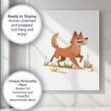 Cute Smiling Fox Woodland Animal Illustration Canvas Wall Art Print Decor Picture Ready to Hang