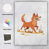 Cute Smiling Fox Woodland Animal Illustration Canvas Wall Art Print Decor Picture Ready to Hang