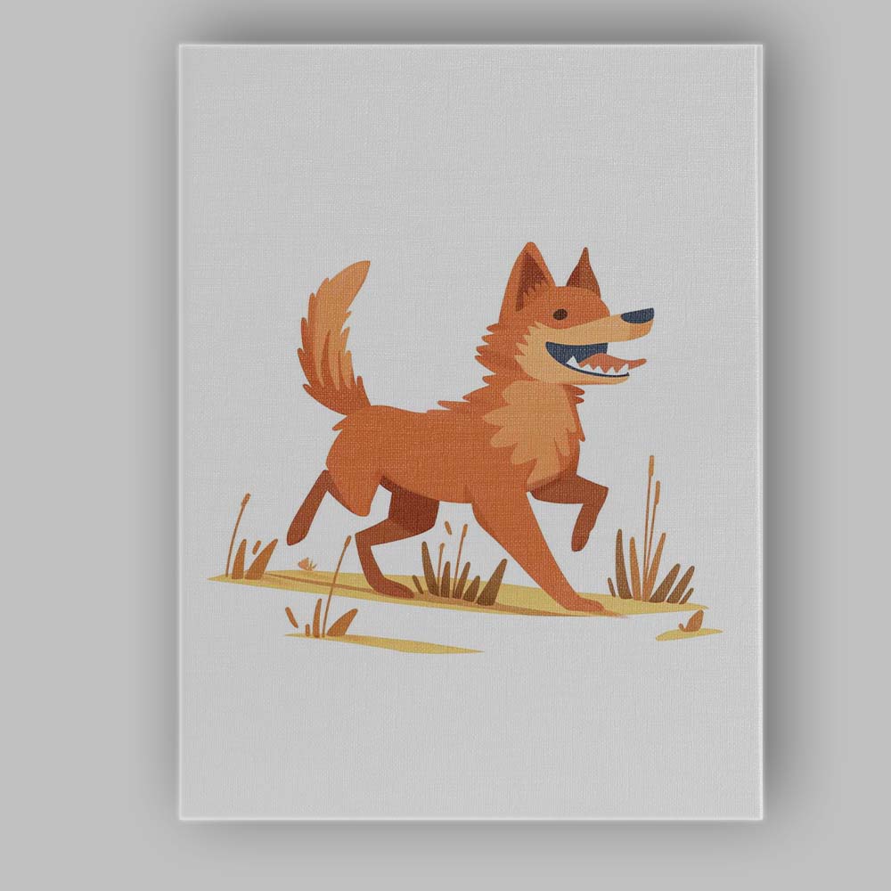 Cute Smiling Fox Woodland Animal Illustration Canvas Wall Art Print Decor Picture Ready to Hang