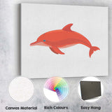 Minimalist Coral Dolphin Ocean Wildlife Illustration Canvas Wall Art Print Decor Picture Ready to Hang
