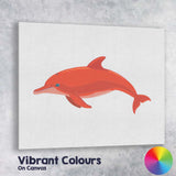 Minimalist Coral Dolphin Ocean Wildlife Illustration Canvas Wall Art Print Decor Picture Ready to Hang