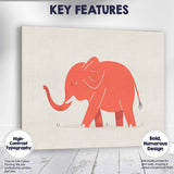 Cute Minimalist Pink Elephant Nursery Illustration Canvas Wall Art Print Decor Picture Ready to Hang