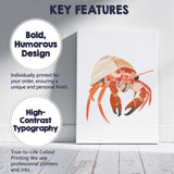 Hermit Crab Seashell Coastal Marine Wildlife Illustration Canvas Wall Art Print Decor Picture Ready to Hang