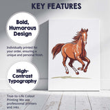 Running Bay Horse Elegant Equine Illustration Canvas Wall Art Print Decor Picture Ready to Hang