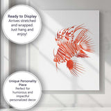 Decorative Lionfish Marine Aquarium Wildlife Illustration Canvas Wall Art Print Decor Picture Ready to Hang