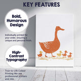 Mother Duck With Ducklings Charming Wildlife Illustration Canvas Wall Art Print Decor Picture Ready to Hang