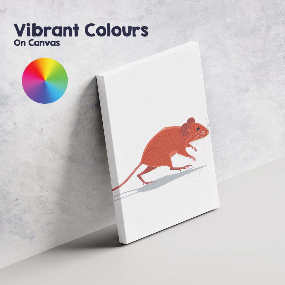 Minimalist Brown Field Mouse Wildlife Illustration Canvas Wall Art Print Decor Picture Ready to Hang