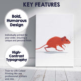 Minimalist Brown Field Mouse Wildlife Illustration Canvas Wall Art Print Decor Picture Ready to Hang