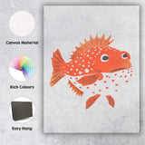 Cute Spotted Puffer Fish Marine Life Illustration Canvas Wall Art Print Decor Picture Ready to Hang