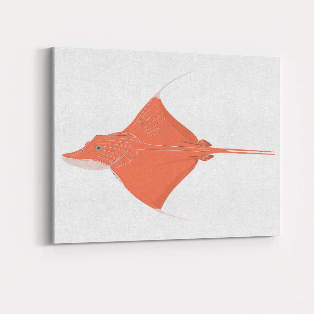 Elegant Flying Stingray Marine Life Illustration Canvas Wall Art Print Decor Picture Ready to Hang