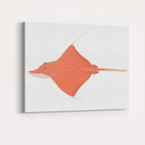 Elegant Flying Stingray Marine Life Illustration Canvas Wall Art Print Decor Picture Ready to Hang
