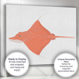 Elegant Flying Stingray Marine Life Illustration Canvas Wall Art Print Decor Picture Ready to Hang