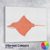 Elegant Flying Stingray Marine Life Illustration Canvas Wall Art Print Decor Picture Ready to Hang