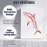 Great White Shark Marine Wildlife Illustration Canvas Wall Art Print Decor Picture Ready to Hang