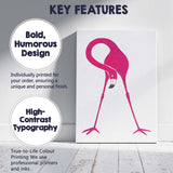 Bold Pink Flamingo Tropical Bird Minimalist Illustration Canvas Wall Art Print Decor Picture Ready to Hang