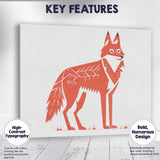 Scandinavian Orange Fox Woodland Animal Illustration Canvas Wall Art Print Decor Picture Ready to Hang