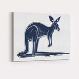 Black Kangaroo Wildlife Silhouette Minimalist Animal Illustration Canvas Wall Art Print Decor Picture Ready to Hang