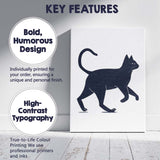 Minimalist Black Cat Striding Animal Silhouette Artwork Canvas Wall Art Print Decor Picture Ready to Hang