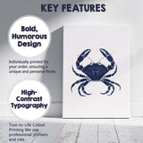 Classic Blue Crab Coastal Seafood Silhouette Artwork Canvas Wall Art Print Decor Picture Ready to Hang