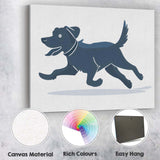 Playful Running Labrador Dog Minimalist Animal Illustration Canvas Wall Art Print Decor Picture Ready to Hang