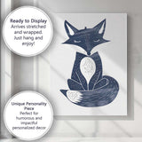Cute Sleeping Fox Woodland Animal Scandinavian Illustration Canvas Wall Art Print Decor Picture Ready to Hang