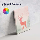 Pastel Pink Deer Woodland Nursery Watercolour Illustration Canvas Wall Art Print Decor Picture Ready to Hang