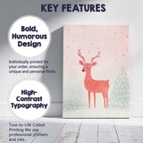 Pastel Pink Deer Woodland Nursery Watercolour Illustration Canvas Wall Art Print Decor Picture Ready to Hang