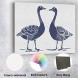 Rustic Blue Goose Pair Farmhouse Wildlife Illustration Canvas Wall Art Print Decor Picture Ready to Hang