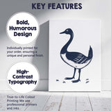 Minimalist Blue Goose Bird Silhouette Nursery Illustration Canvas Wall Art Print Decor Picture Ready to Hang