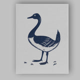 Minimalist Blue Goose Bird Silhouette Nursery Illustration Canvas Wall Art Print Decor Picture Ready to Hang