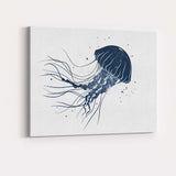 Minimalist Floating Jellyfish Ocean Line Art Canvas Wall Art Print Decor Picture Ready to Hang