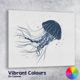 Minimalist Floating Jellyfish Ocean Line Art Canvas Wall Art Print Decor Picture Ready to Hang
