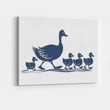 Cute Mother Duck With Ducklings Illustration Canvas Wall Art Print Decor Picture Ready to Hang