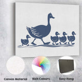 Cute Mother Duck With Ducklings Illustration Canvas Wall Art Print Decor Picture Ready to Hang