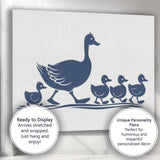Cute Mother Duck With Ducklings Illustration Canvas Wall Art Print Decor Picture Ready to Hang