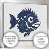 Cute Big Eyed Tropical Fish Cartoon Illustration Canvas Wall Art Print Decor Picture Ready to Hang