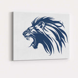 Roaring Lion Head Tribal Wildlife Illustration Canvas Wall Art Print Decor Picture Ready to Hang