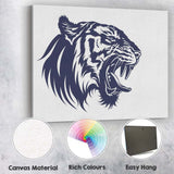 Fierce Roaring Tiger Head Wildlife Illustration Canvas Wall Art Print Decor Picture Ready to Hang