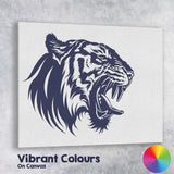 Fierce Roaring Tiger Head Wildlife Illustration Canvas Wall Art Print Decor Picture Ready to Hang