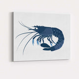 Detailed Blue Lobster Seafood Marine Life Illustration Canvas Wall Art Print Decor Picture Ready to Hang