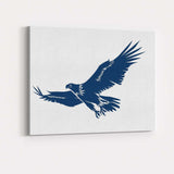 Soaring Eagle Bird of Prey Silhouette Illustration Canvas Wall Art Print Decor Picture Ready to Hang